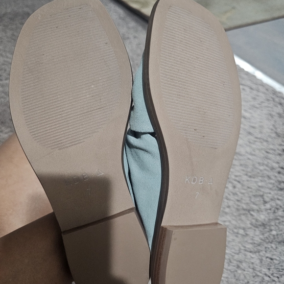 Kelsi Dagger Blue Suede Twist Tide Slide Sandals Size 7 - Picture 9 of 9